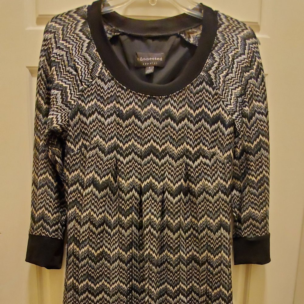Connected Apparel Zig Zag Dress Size 8